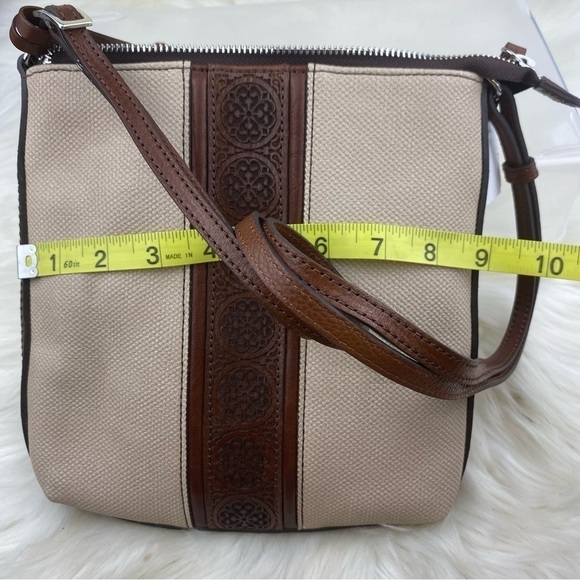 BRIGHTON FERRARA FELI CROSSBODY BAG ST.TOPEZ COLLECTION BROWN/TAN COLOR - Picture 7 of 8